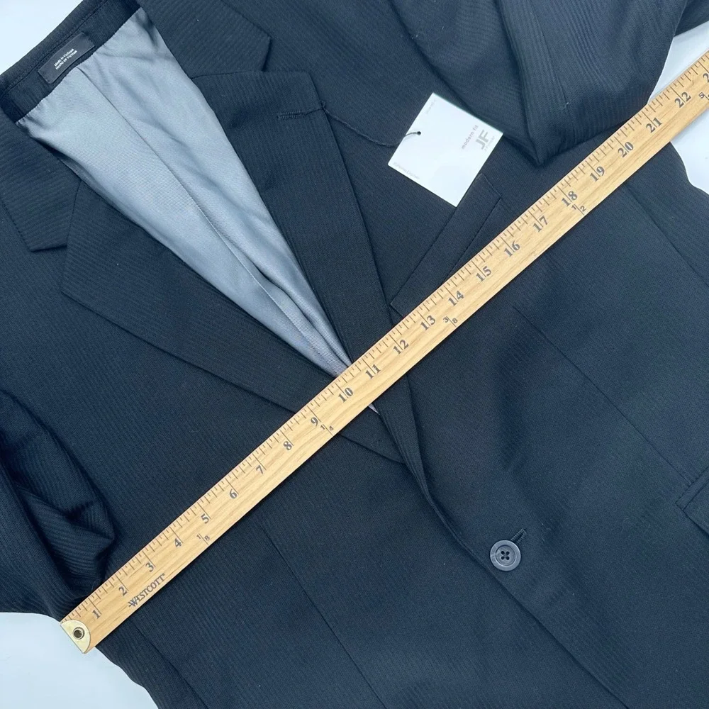 J Ferrar Mens Black Triton Textured Blazer Modern Fit Suit Jacket‎ 40 Short NEW